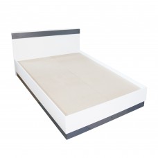 Pat Verona pentru saltea 140x200 cm, Alb cu Gri